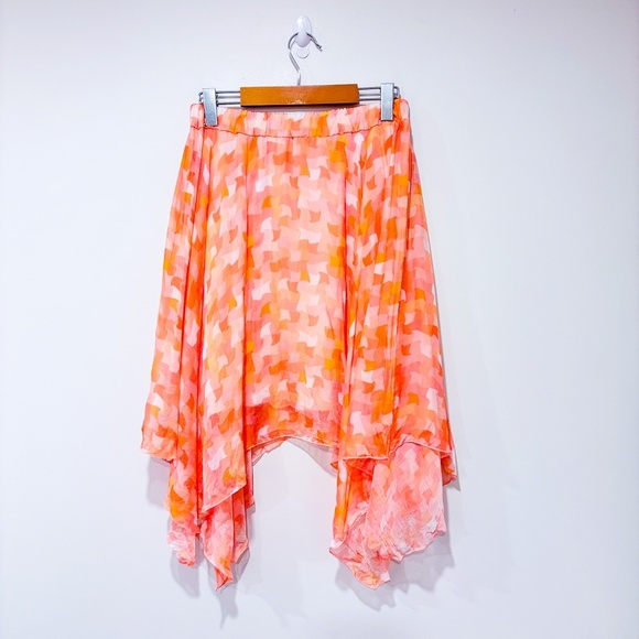 PAOLO CASALINI Pink and orange silk skirt - Picture 1 of 9